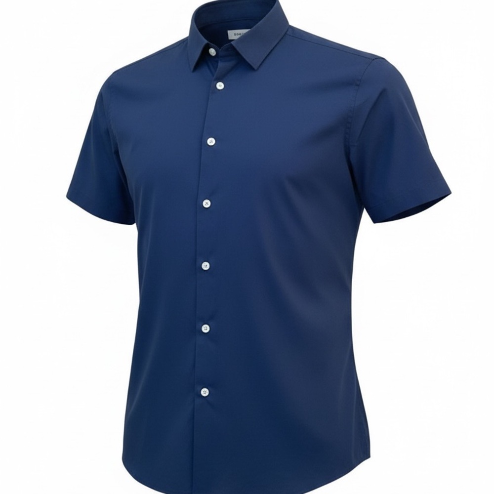🆕 MAPICK Men's Dress Shirt Short Sleeve Button L